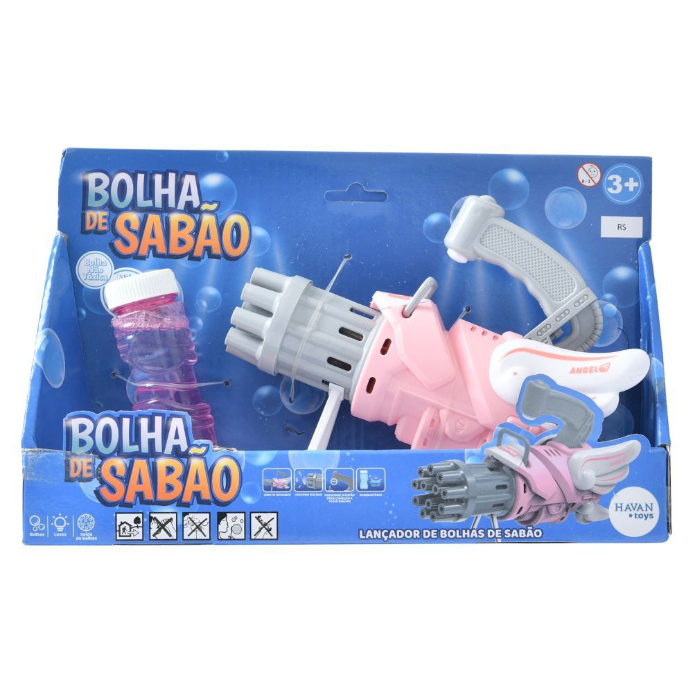 Lançador de Bolhas de Sabão Rosa Havan Toys - HBR0412