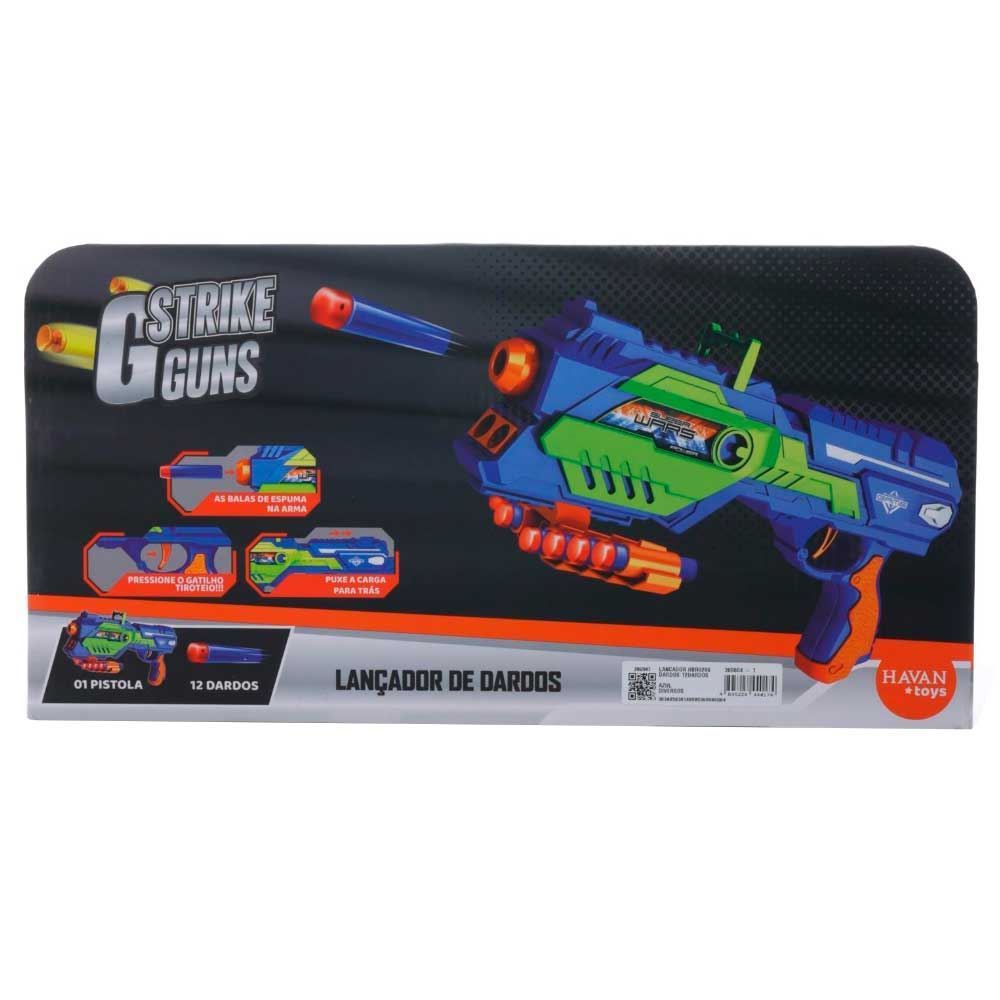 Lançador De Dardos Super Wars Azul Havan Toys - HBR0298