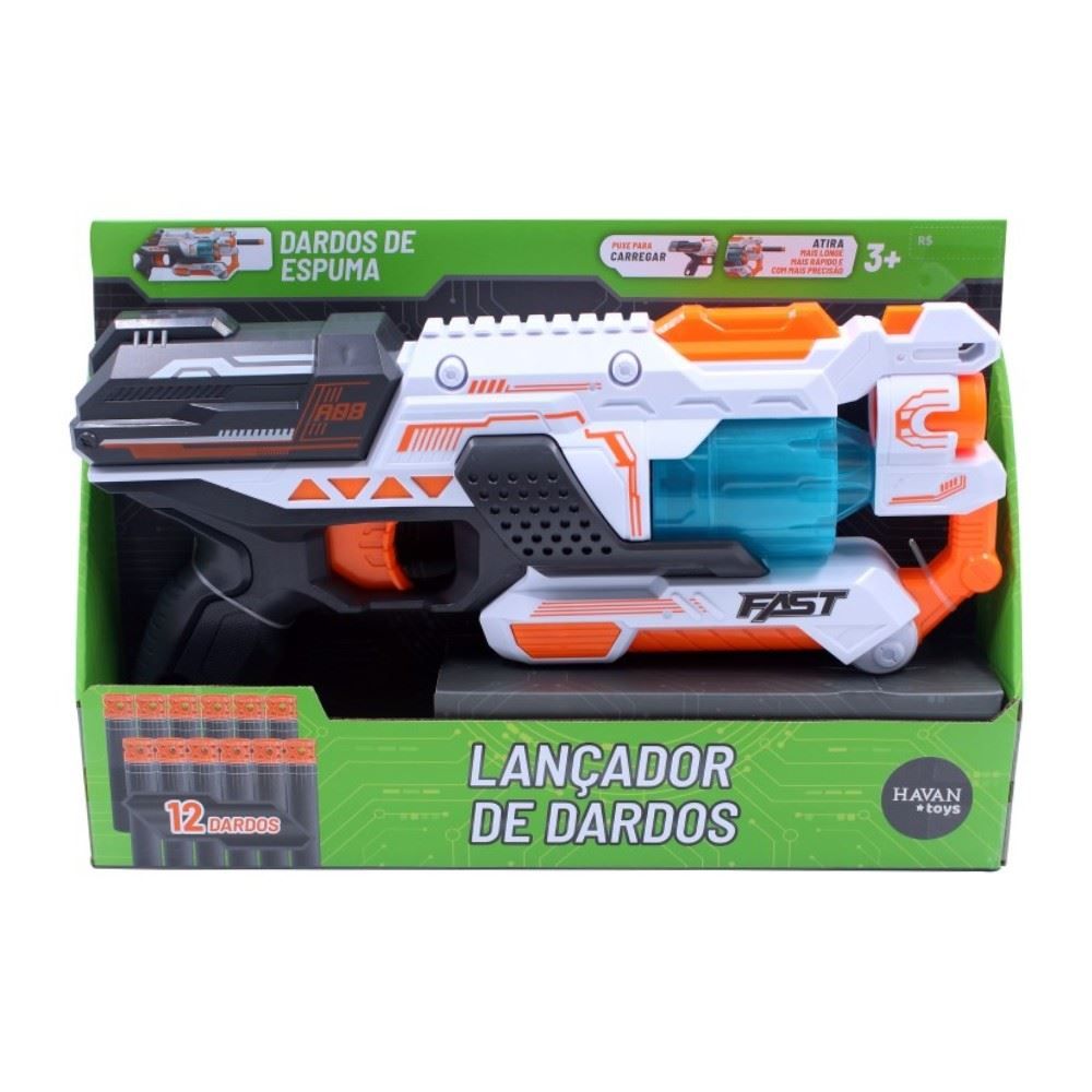 Lançador De Dardos Tambor 12 Refis Havan Toys - ST78276