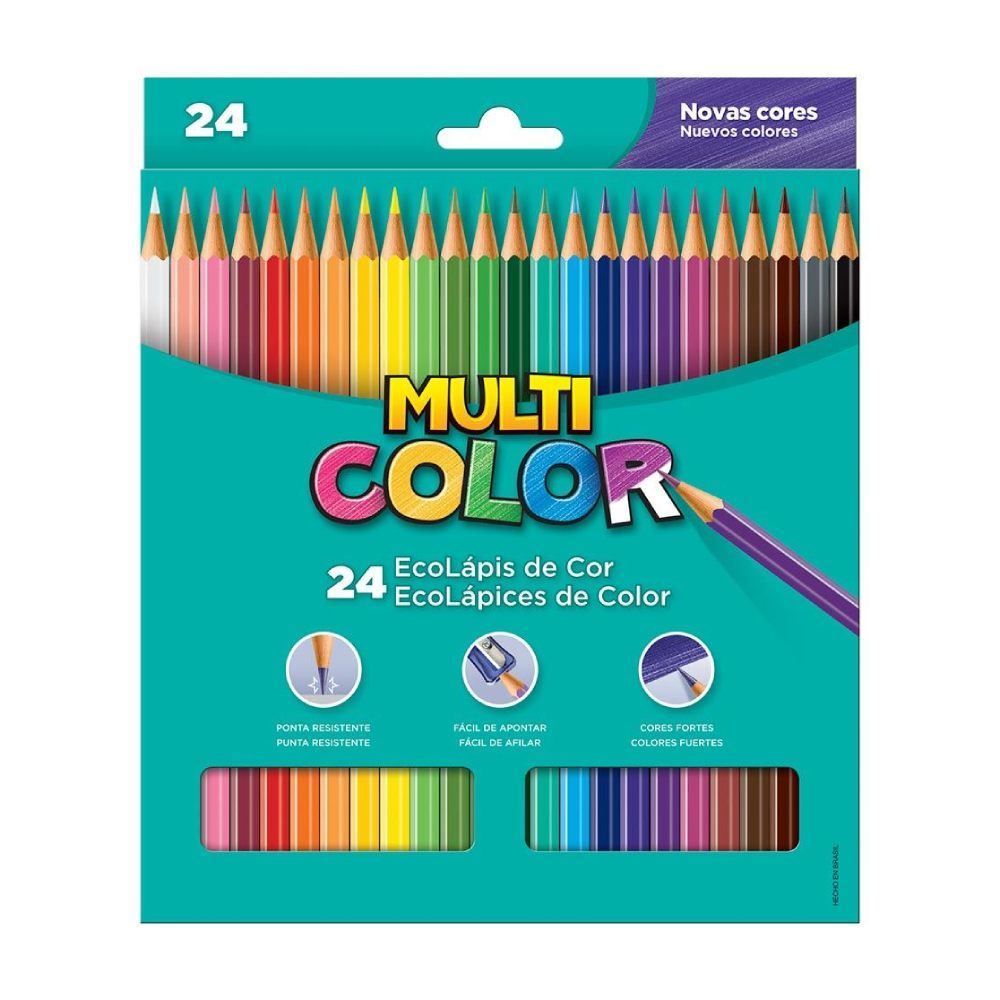 Lápis de Cor Multicolor 24 Cores - 11.2400N