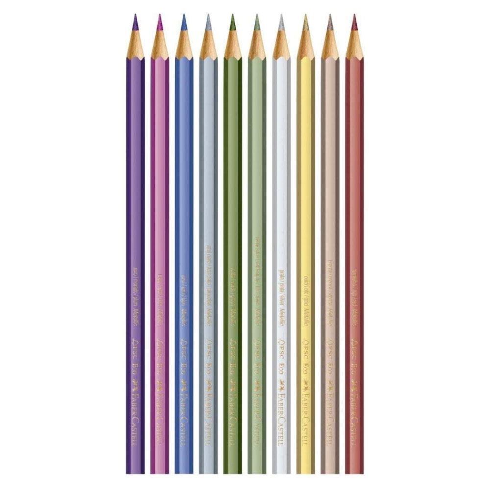 Lápis De Cor Ecolápis Metallic 10 Cores Faber Castell - 10 Unidades