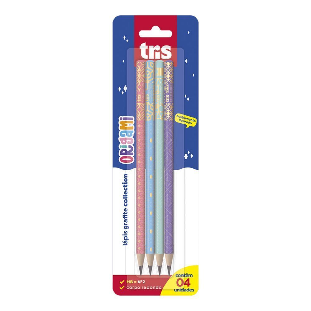 Lápis Grafite 4 Unidades Origami Tris - 902566