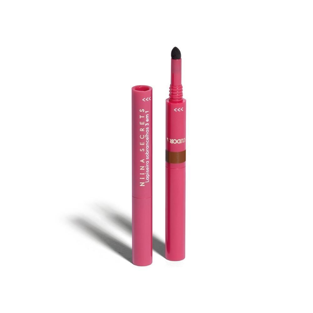 Lapiseira De Sobrancelha 3 Em 1 Marrom Médio Niina Secrets - 1,1g