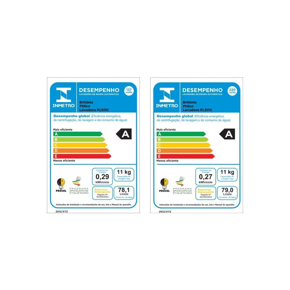 Lava E Seca 11KG Philco 16 Programas PLS11C