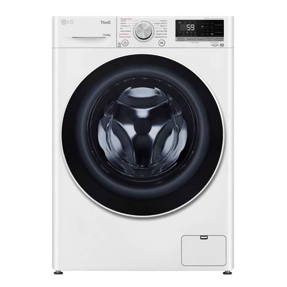 Lava e Seca LG 14kg Smart Branca com Inteligência Artificial VC4
