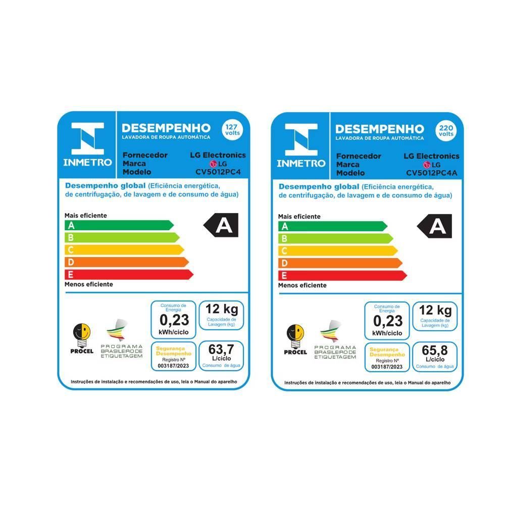 Lava e Seca LG Smart VC4 12kg Inox Look CV5012PC4