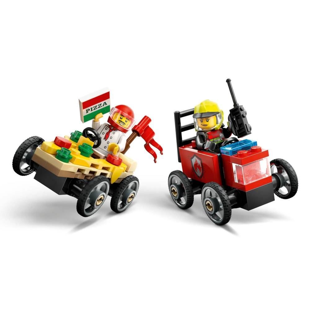 Lego City Carro De Pizza Vs Caminhão De Bombeiros - 60458
