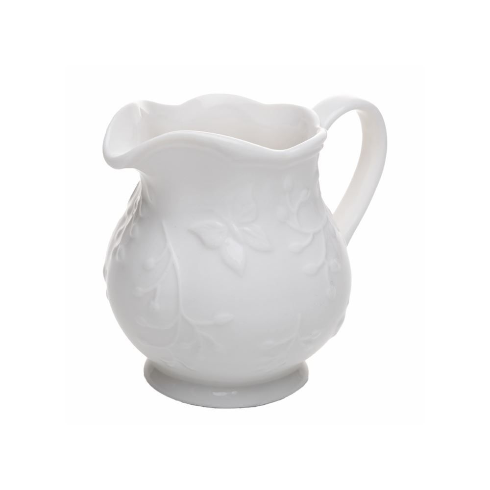 Leiteira De Porcelana Butterfly Lyor 250 Ml - Branco