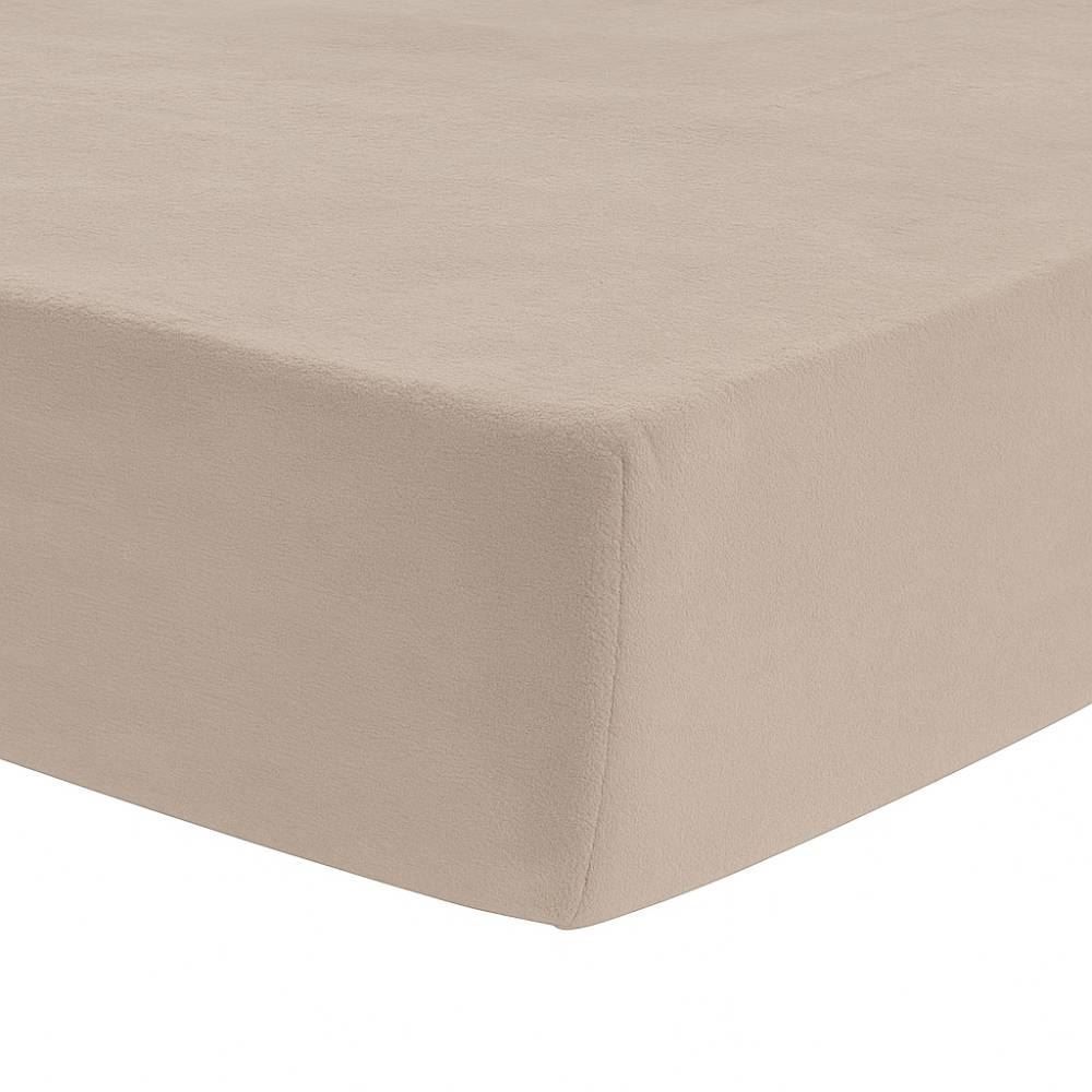 Lençol Avulso Casal Com Elástico Plush Havan Casa - Bege