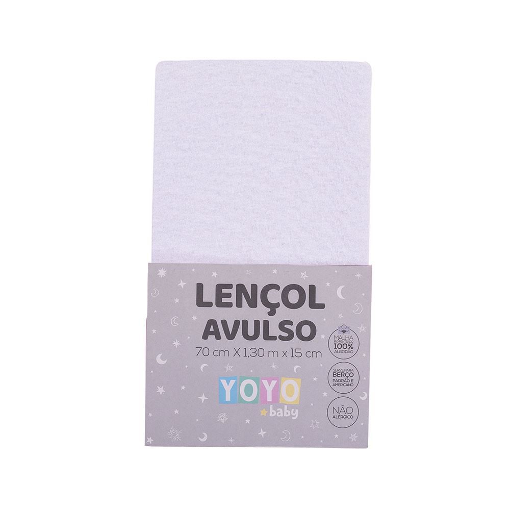 Lençol Avulso Com Elástico Para Berço Malha Yoyo Baby - Branco