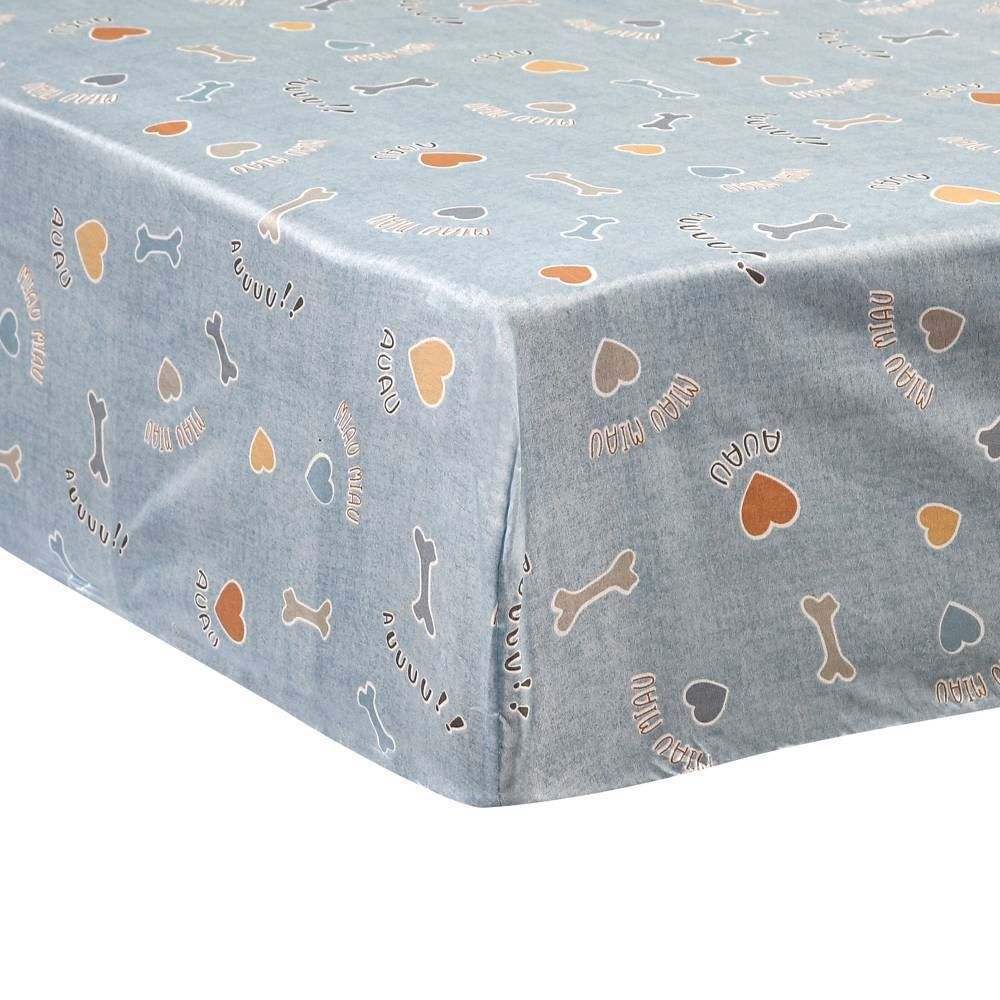 Lençol Avulso Solteiro Microfibra Havan Kids 1 Pç - Pets Azul