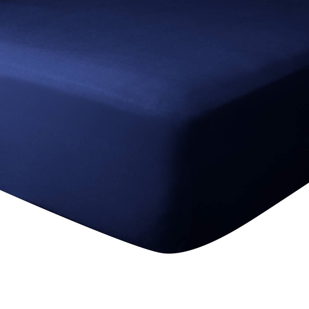 Lençol Avulso Solteiro De Malha  Liso Slym Solecasa  - Azul Profundo 