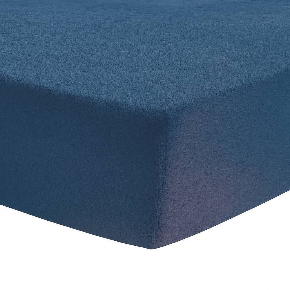 Lençol Solteiro Avulso Com Elástico Plush Havan Casa - Azul Jeans 