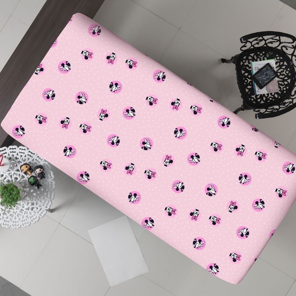 Lençol Casal Estampado Disney  - Minnie Pink
