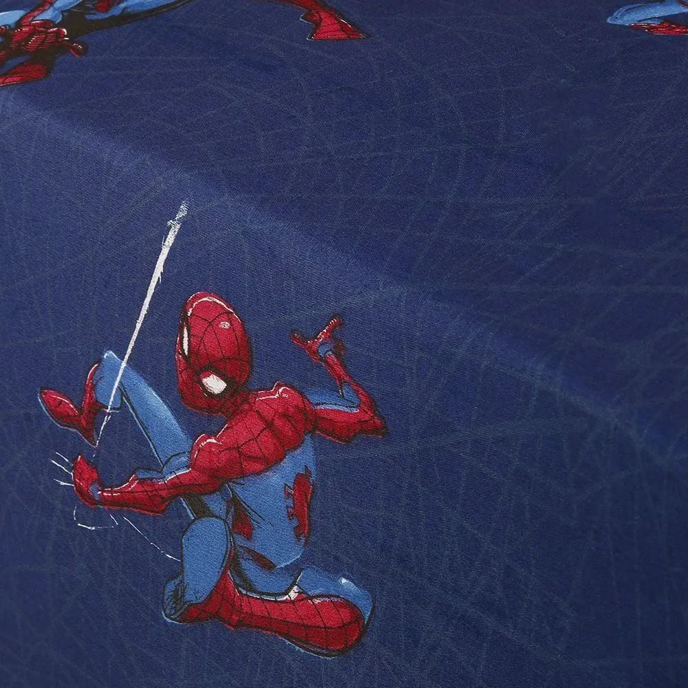 Lençol Infantil Solteiro Com Elástico Disney By Hedrons - Homem aranha Teia