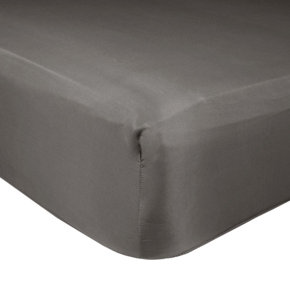 Lençol Queen Percal 100% Algodão Buona Fortuna  - Cinza Chumbo