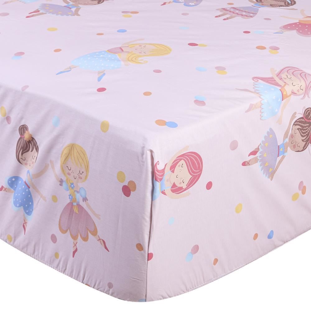 Lençol Solteiro Avulso Com Elástico Infantil Buona Fortuna - Bailarina