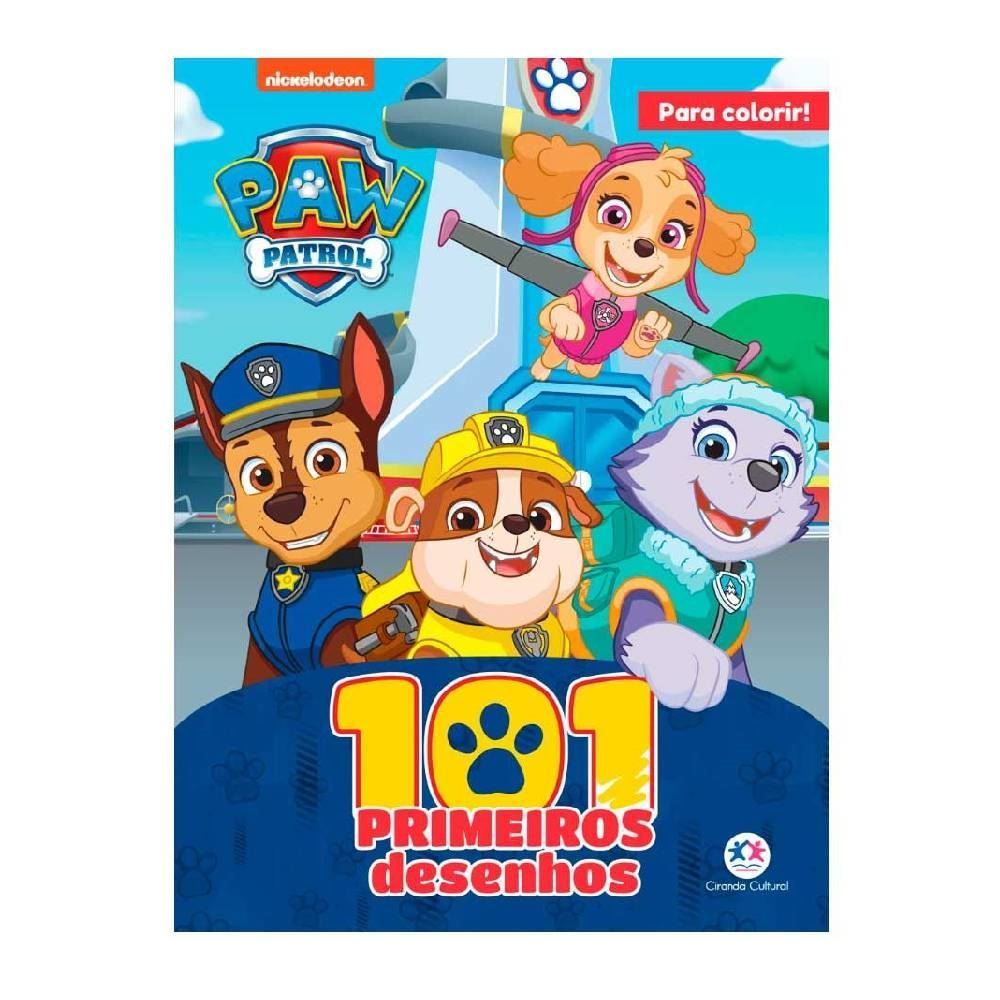 Livro 101 Primeiros Desenhos Patrulha Canina Ciranda Cultural - Para Colorir