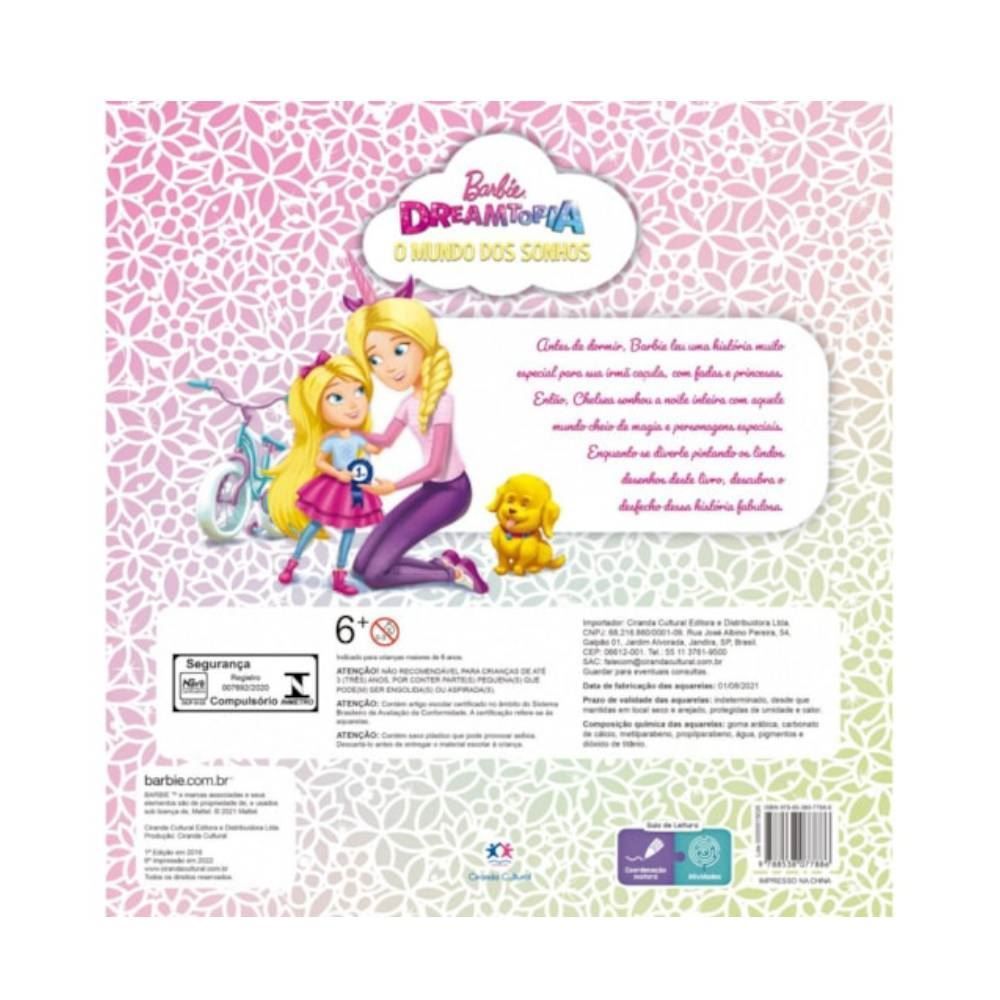 Livro Aquarela Barbie Dreamtopia Mundo Dos Sonhos Ciranda Cultural - Para ler e Colorir