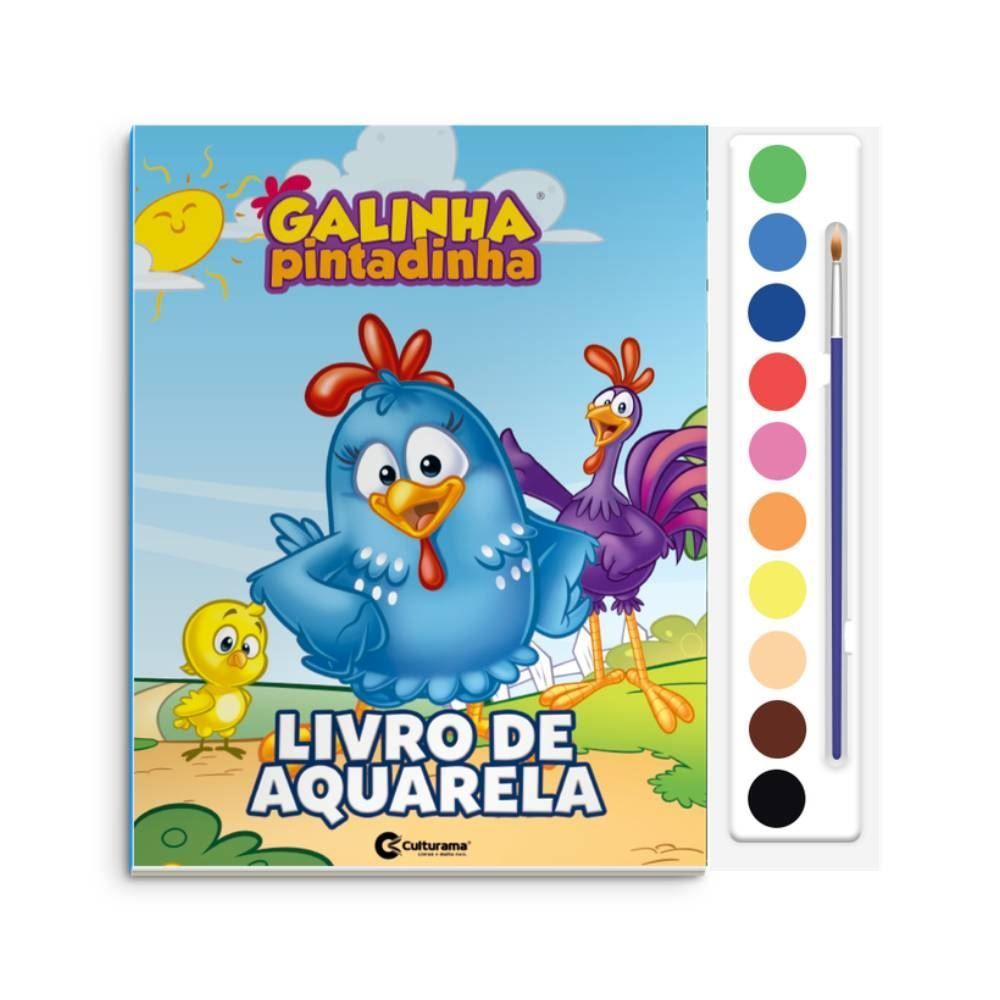 Livro Aquarela Galinha Pintadinha Culturama Editora - Colorir