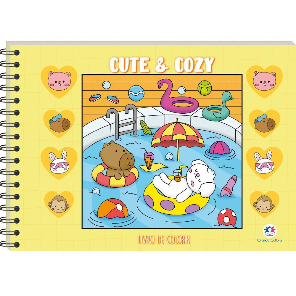 Livro Cute And Cozy Yellow - Livro De Colorir, Comfy & Cozy Books