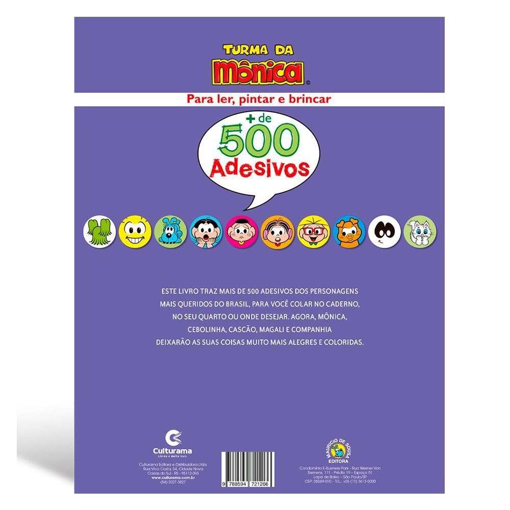 Livro De Atividades 500 Adesivos Turma Da Mônica - Culturama