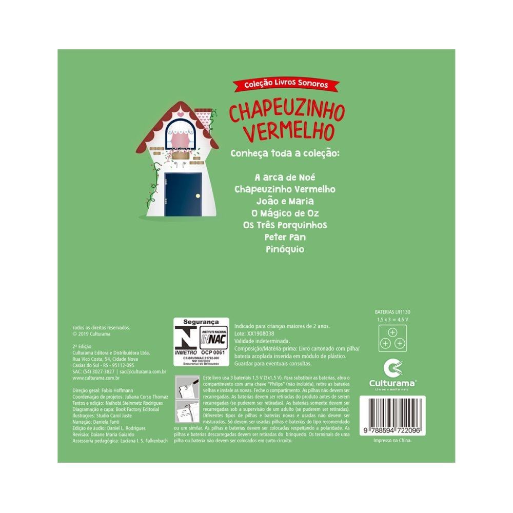 Livro Sonoro Chapeuzinho Vermelho - Culturama