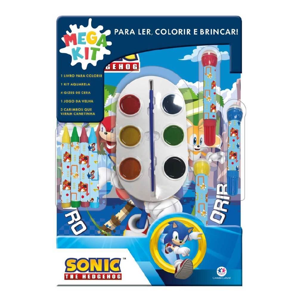 Livro Super Pack Sonic Ciranda Cultural - Ler e Colorir 