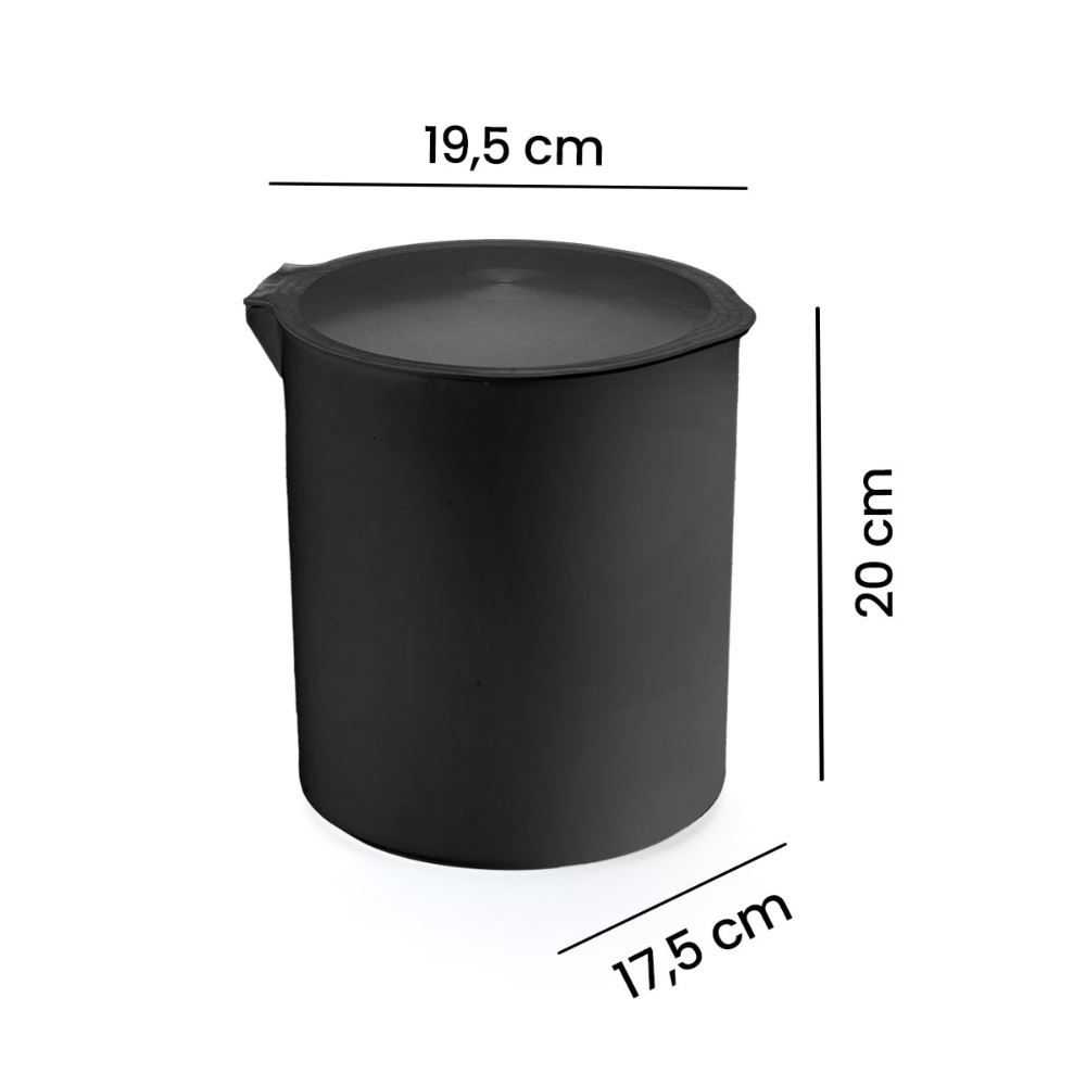 Lixeira 4 Litros Com Aro Interno Black Arthi