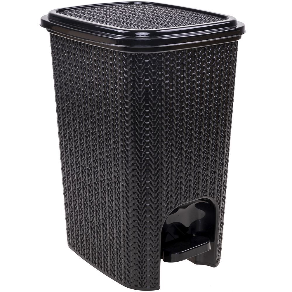 Lixeira Com Pedal Trama 12 Litros Plasutil - Preto