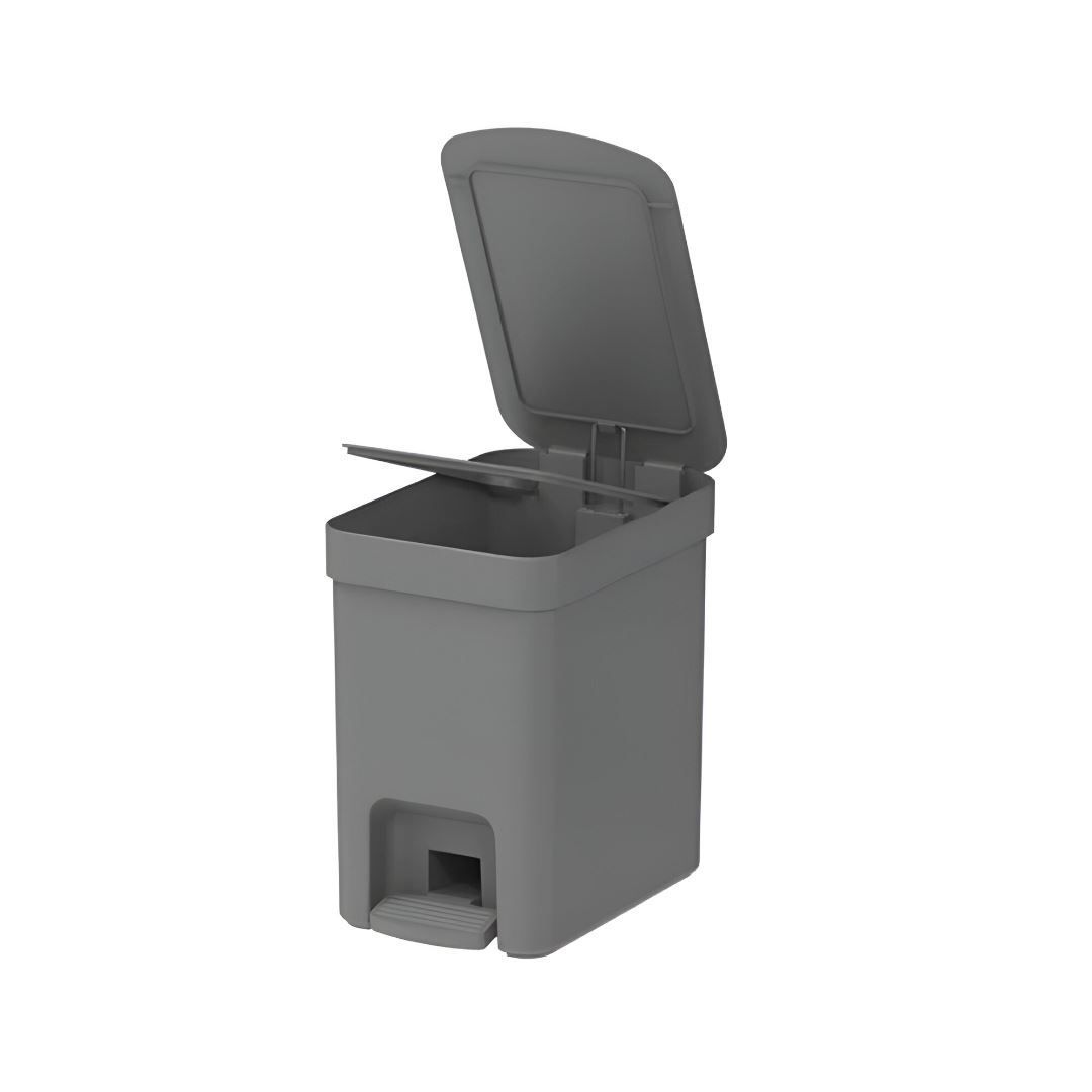 Lixeira Com Pedal Trium Ou 6 Litros - Chumbo