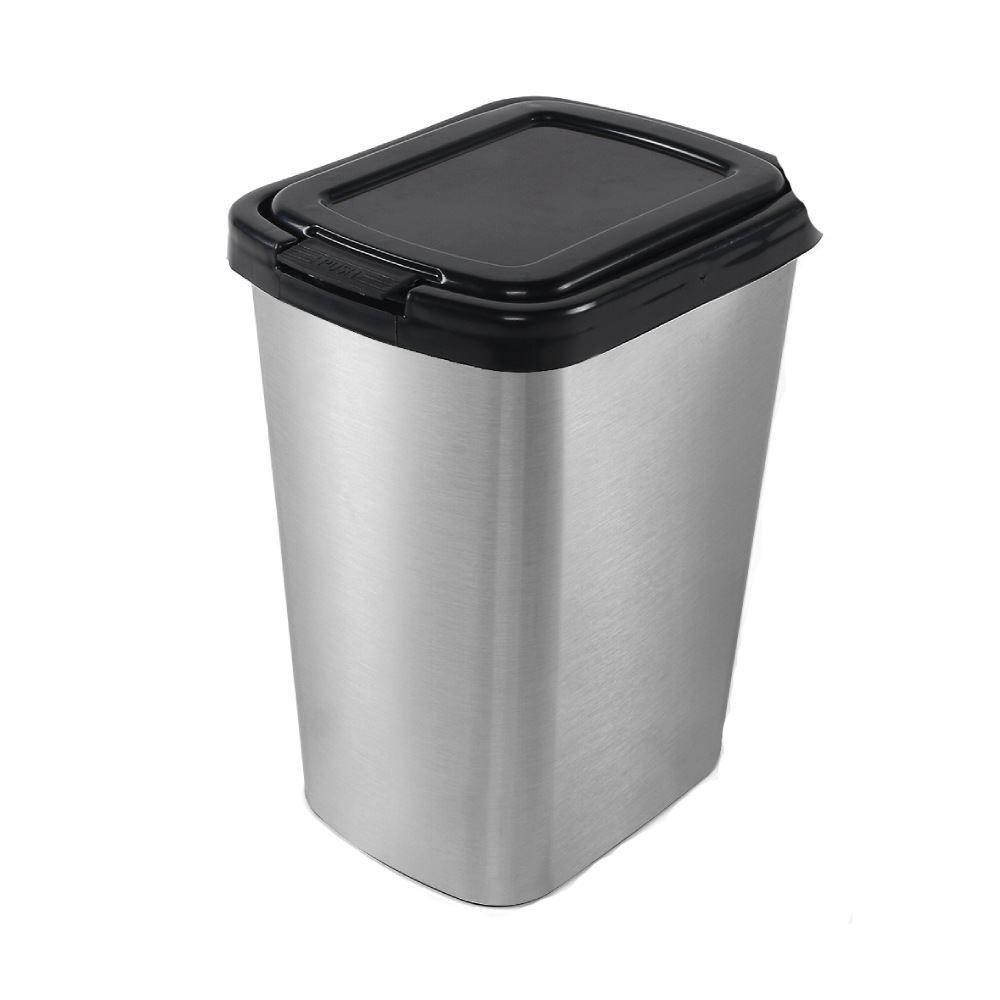 Lixeira Com Tampa De Plástico Label 9L - Metalizada