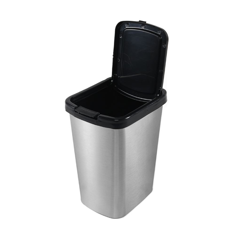 Lixeira Com Tampa De Plástico Label 9L - Metalizada