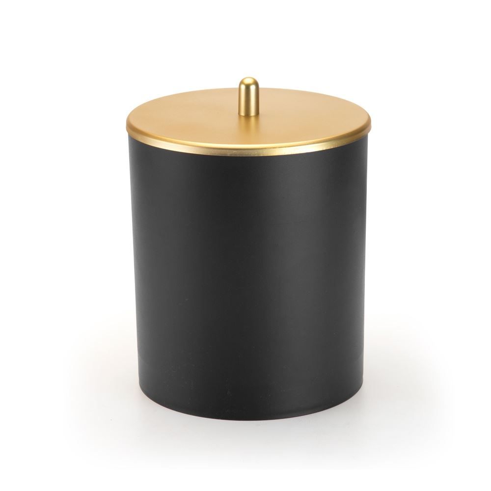 Lixeira Com Tampa Plástica Arthi 5 Litros - Preto E Dourado