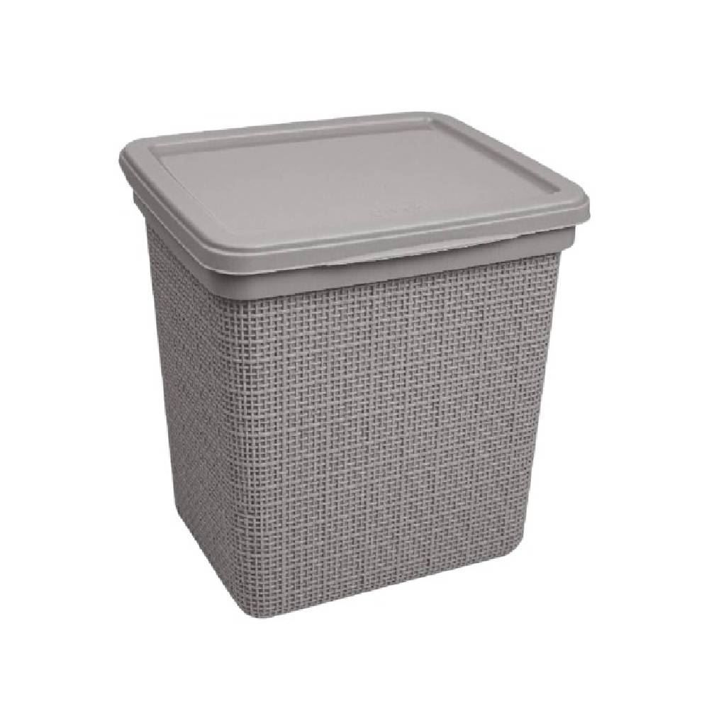 Lixeira De Pia Com Tampa Juta Jaguar 3,7 Litros - Cinza