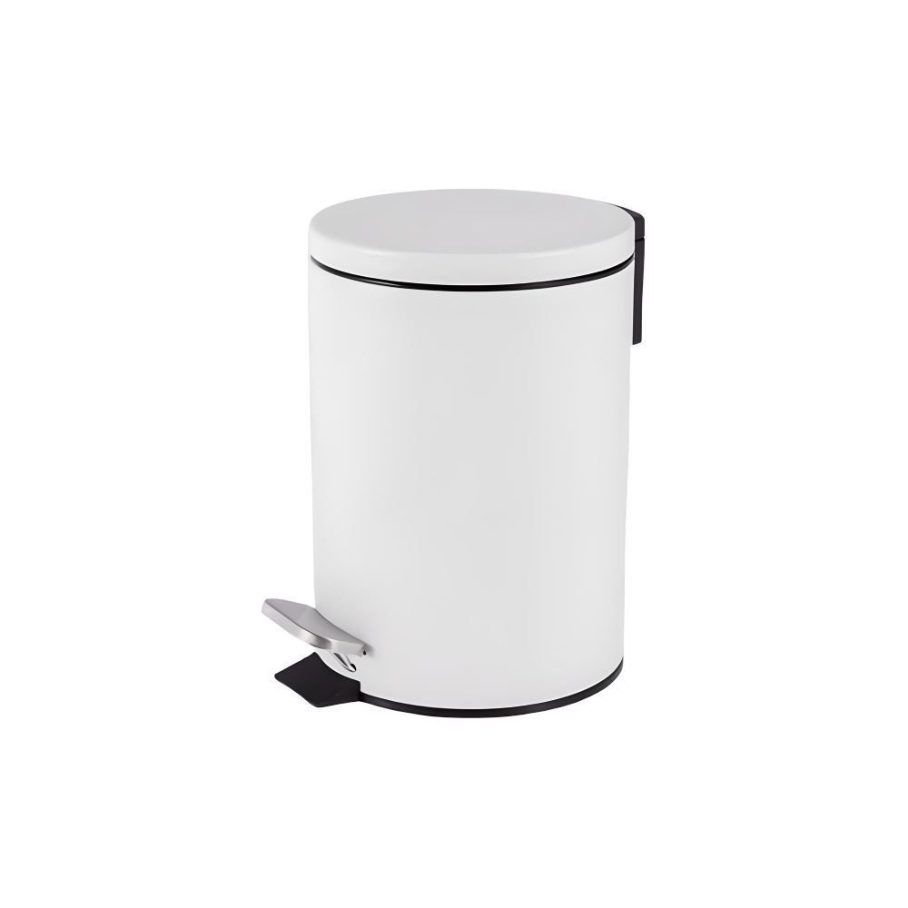 Lixeira Redonda Com Pedal Matte Camesa 3 Litros - Branco