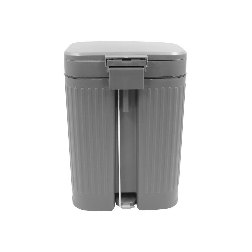 Lixeira Quadrada Plástica com Pedal Havan Casa 8 Litros - Cinza