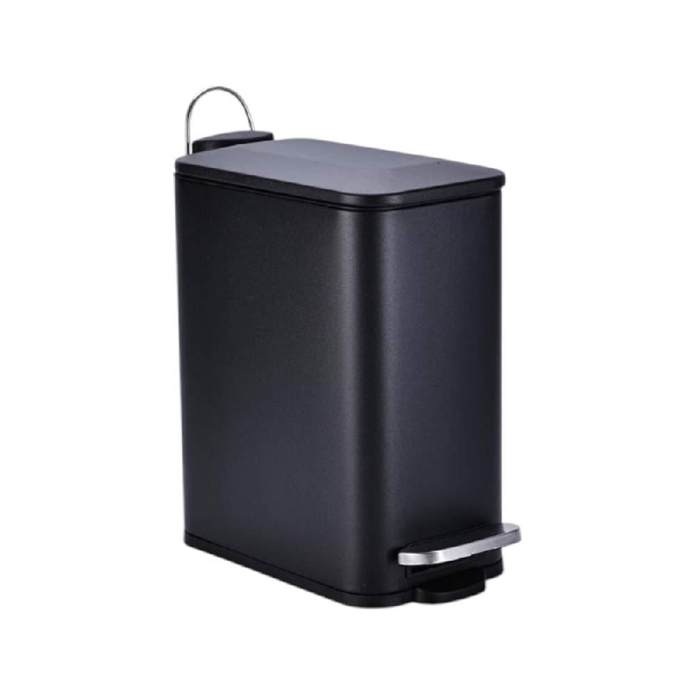 Lixeira Vertical Com Pedal Inox 5 Litros Mallana - Preto 