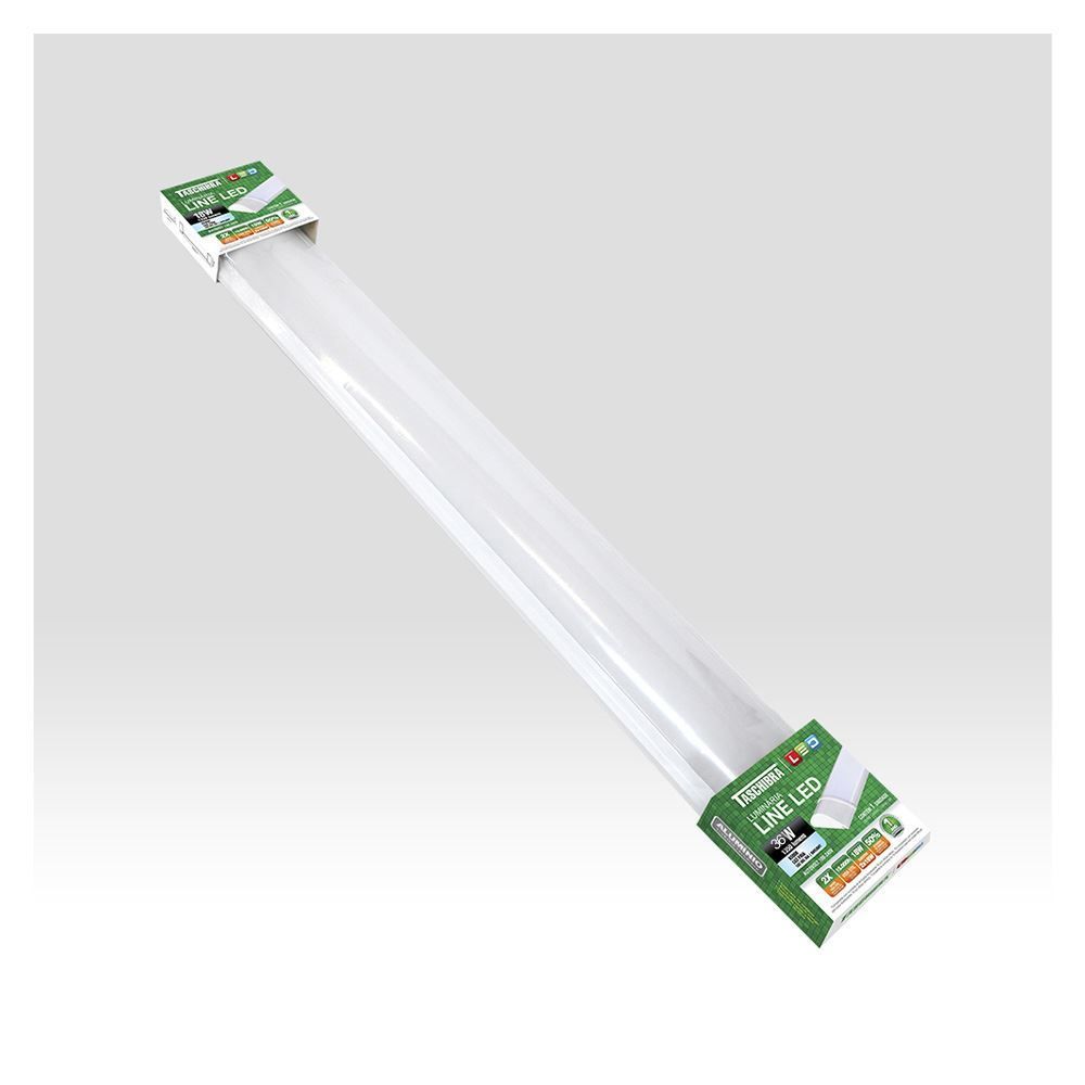 Luminária Led De Sobrepor 36W 120Cm Line Taschibra Branco - Bivolt