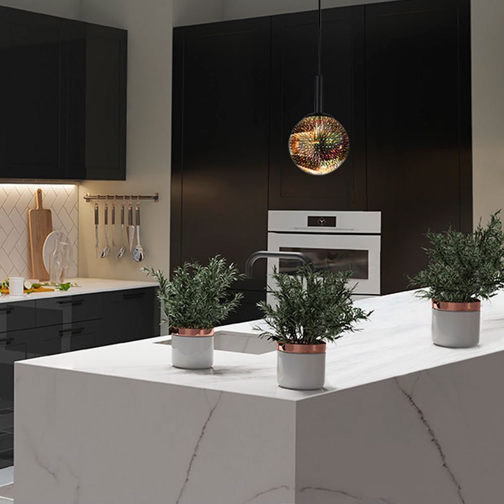 Lustre Pendente Pixel Em Vidro E27 Taschibra - Espelhado