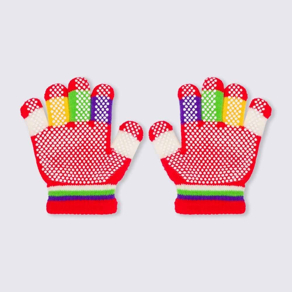 Luva Unissex 1 A 3 Anos Com Antiderrapante Yoyo Kids - VERMELHO U