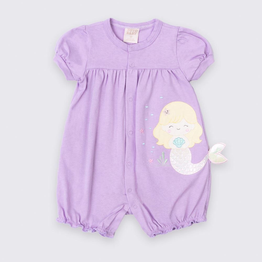 Macaquinho Bebê Menina Manga Curta Sereia Yoyo Baby