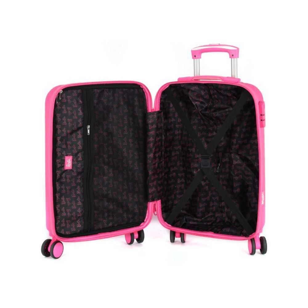 Mala Para Viagem De Bordo Abs 360° Barbie Luxcel  - Pink