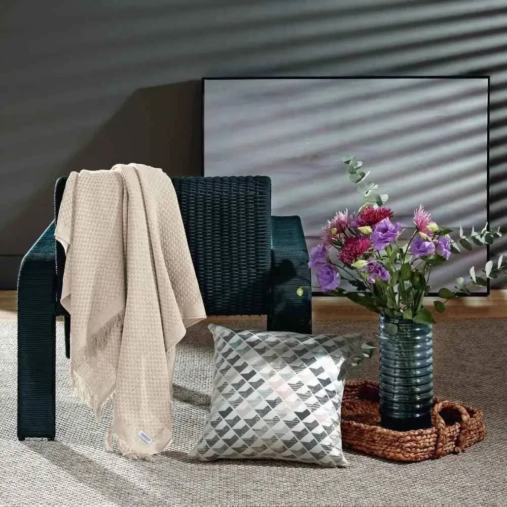 Manta para Sofá Decorativa 1,20X1,45 m Búzios Havan Casa - Marfim