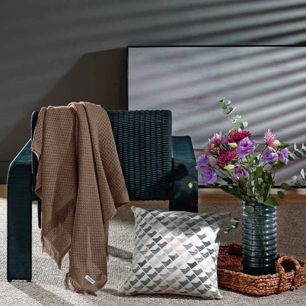 Manta para Sofá Decorativa 1,20X1,45 m Búzios Havan Casa - Taupe