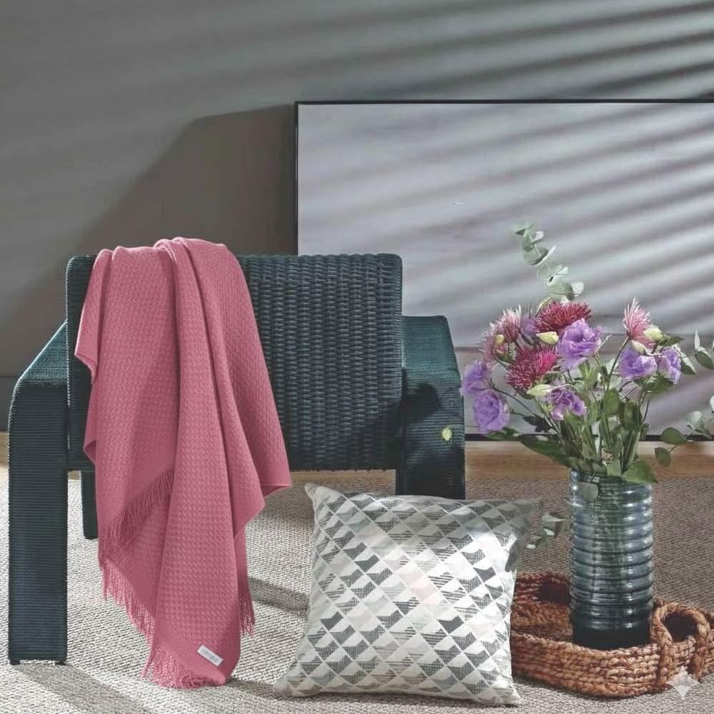 Manta para Sofá Decorativa 1,20X1,45 m Búzios Havan Casa - Rosa Antigo