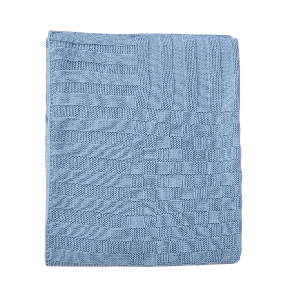 Manta De Tricô 80X100cm Havan Baby - Azul Claro