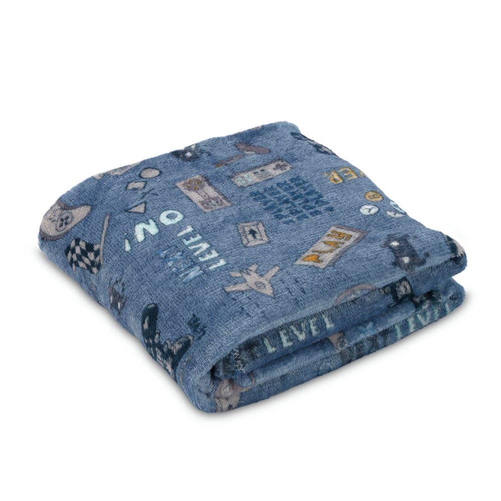 Manta Infantil 100% Poliéster Encantos Havan Kids - Gaming Azul