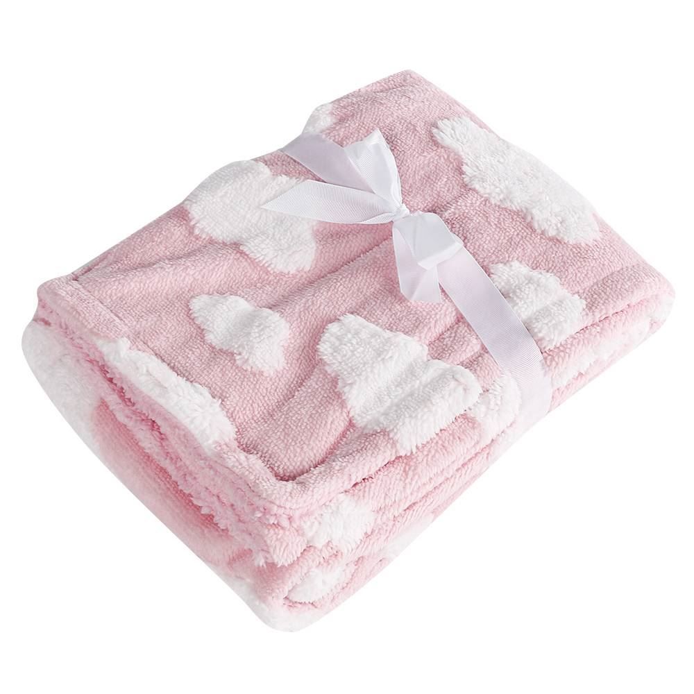 Manta Infantil 100% Poliéster Nas Nuvens Baby Camesa - Rosa