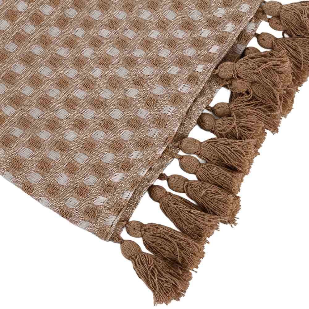 Manta para Sofá Provence com Pingentes 1,40X1,70M Havan Casa - Nude